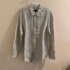 J. Crew Black and White Casual Button Down Shirt